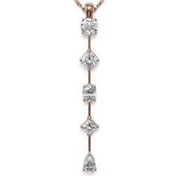 1.37 ctw Mix cut Diamonds Designer Necklace 18K Rose Gold