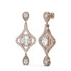 Image 2 : 3.84 ctw Cushion Diamond Earrings 18K Rose Gold