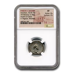 Roman Silver Denarius Emperor Domitian (81-96 AD) XF NGC