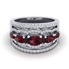 Image 1 : 2.25 ctw Garnet & Micro Pave VS/SI Diamond Designer Ring 10k White Gold