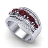 Image 2 : 2.25 ctw Garnet & Micro Pave VS/SI Diamond Designer Ring 10k White Gold