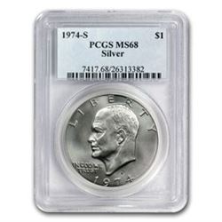 1974-S Eisenhower Silver Dollar MS-68 PCGS