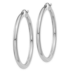 14k 40 mm White Hoop Earrings