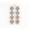 Image 1 : 4.01 ctw Princess Cut Diamond Micro Pave Earrings 18K Rose Gold