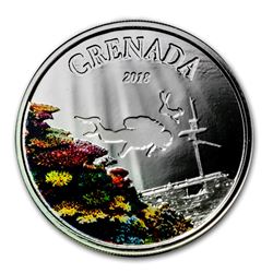 2018 Grenada 1 oz Silver Diving Paradise Proof (Colorized)