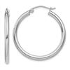 Image 1 : 14k White Gold 30 mm Round Hoop Earrings