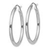 Image 2 : 14k White Gold 30 mm Round Hoop Earrings