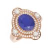 Image 3 : 4.78 ctw Sapphire & Diamond Ring 18K Rose Gold