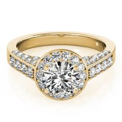 1.5 ctw Certified VS/SI Diamond Halo Ring 14k Yellow Gold