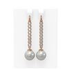 Image 1 : 1.44 ctw Diamond & Pearl Earrings 18K Rose Gold