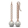 Image 2 : 1.44 ctw Diamond & Pearl Earrings 18K Rose Gold