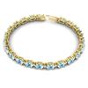 Image 3 : 10 ctw Aquamarine & VS/SI Diamond Eternity Bracelet 10k Yellow Gold