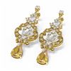 Image 3 : 11.04 ctw Canary Citrine & Diamond Earrings 18K Yellow Gold