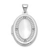 Image 1 : 14k White Gold Oval Diamond with Texture Locket - 30 mm