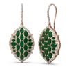 Image 2 : 14.86 ctw Emerald & Diamond Earrings 18K Rose Gold
