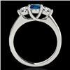 Image 2 : 3 ctw SI Certified Fancy Blue Diamond 3 Stone Ring 10k White Gold