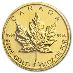 1998 Canada 1/10 oz Gold Maple Leaf BU