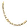 Image 2 : 14k Yellow Gold Brushed & Polished Link Bracelet - 7 in.