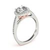 Image 3 : 0.8 ctw Certified VS/SI Diamond Solitaire Halo Ring 18k 2Tone Gold