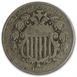 1869 Shield Nickel Fine