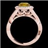 Image 2 : 2 ctw Certified SI/I Fancy Intense Yellow Diamond Halo Ring 10k Rose Gold