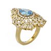 Image 1 : 4.67 ctw Blue Topaz & Diamond Ring 18K Yellow Gold