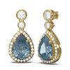 Image 2 : 2.5 ctw Blue Topaz & Diamond Earrings 18K Yellow Gold