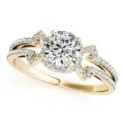 0.9 ctw Certified VS/SI Diamond Solitaire Ring 14k Yellow Gold