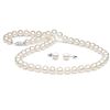 Image 1 : White Freshwater Pearl 2-Piece Necklace and Earring Set, 7.5-8.0mm
