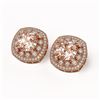 Image 2 : 11.19 ctw Morganite & Diamond Victorian Earrings 14K Rose Gold