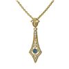 Image 3 : 1.64 ctw Intense Blue Diamond Necklace 18K Yellow Gold