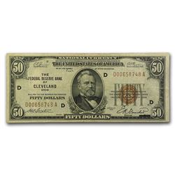 1929 (D-Cleveland) $50 Brown Seal FRBN VF