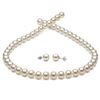 Image 1 : White Hanadama Japanese Akoya Pearl Jewelry Set, 7.5-8.0mm
