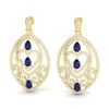 Image 1 : 7 ctw Tanzanite & Micro Pave Diamond Heart Earrings 18k Yellow Gold
