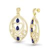 Image 2 : 7 ctw Tanzanite & Micro Pave Diamond Heart Earrings 18k Yellow Gold