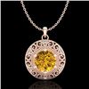Image 1 : 1.11 ctw Intense Fancy Yellow Diamond Art Deco Necklace 18k Rose Gold