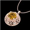 Image 2 : 1.11 ctw Intense Fancy Yellow Diamond Art Deco Necklace 18k Rose Gold
