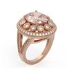 Image 2 : 7.06 ctw Certified Morganite & Diamond Victorian Ring 14K Rose Gold