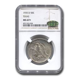 1935-D Texas Centennial Half Dollar Commem MS-67+ NGC CAC