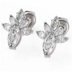 1.75 ctw Marquise Cut Diamond Designer Earrings 18K White Gold