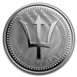 2017 Barbados 1 oz Silver Trident BU