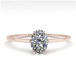 1.0 ctw VS/SI Oval Cut Diamond Art Deco Ring 14k Rose Gold