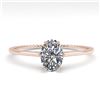 Image 1 : 1.0 ctw VS/SI Oval Cut Diamond Art Deco Ring 14k Rose Gold