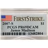 Image 3 : 2007-S JAMES MADISON PRESIDENTIAL DOLLAR PCGS PR69