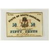 Image 1 : 1863 STATE OF SOUTH CAROLINA 50 CENT