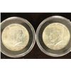 Image 1 : 2-1964 90% SILVER KENNEDY HALF DOLLARS BU'S