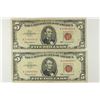 Image 1 : 2-1963 $5 US NOTES RED SEALS