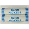 Image 1 : 2-$2 ROLLS OF 2010-D JEFFERSON NICKELS BU