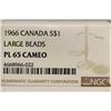 Image 3 : 1966 CANADA SILVER DOLLAR LARGE BEADS NGC PL65