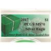 Image 3 : 2017 AMERICAN SILVER EAGLE PCGS MS70 DIRECT FROM